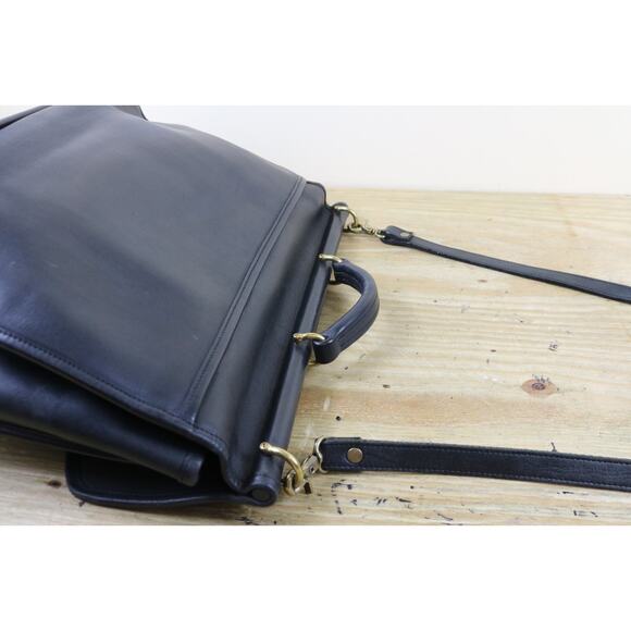 Coach Briefcase Vintage Black Leather Beekman 5266 Messenger Laptop - Picture 13 of 16